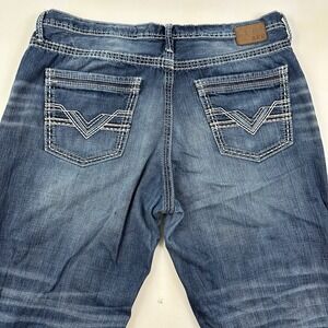 BKE Buckle Seth Loose Jeans Men 40x32 40R Light Wash Denim Blue Thick Stitch